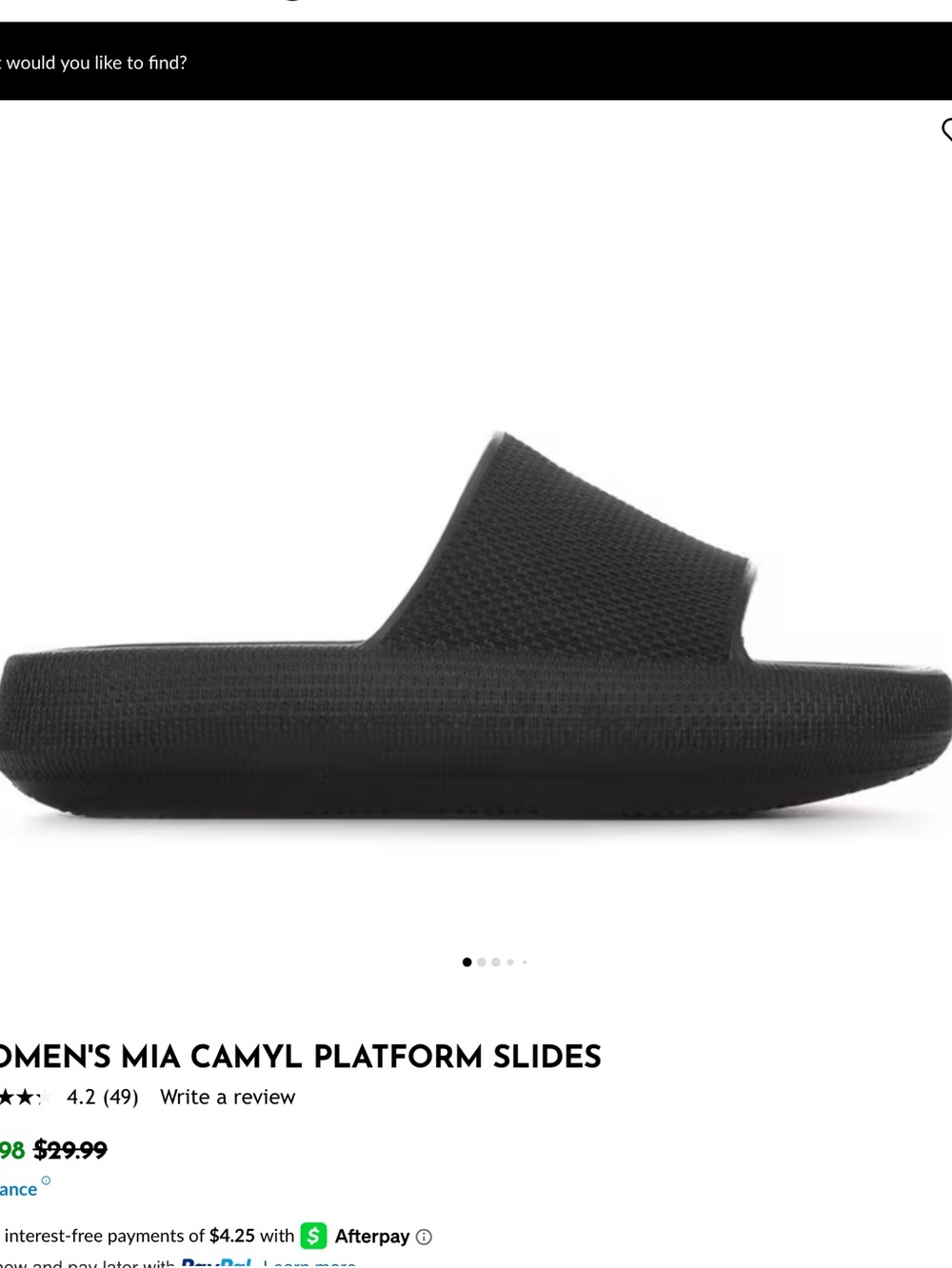 MIA Camyl Platform Slide Sandals — Black - Picture 2 of 3